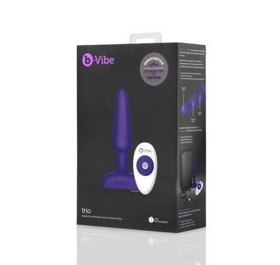 Zdalnie sterowany plug analny - B-Vibe Trio Plug Purple